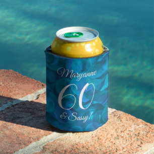 Elegant Ocean Blue 60 en Sassy Birthday Party Blikjeskoeler