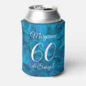 Elegant Ocean Blue 60 en Sassy Birthday Party Blikjeskoeler (Blikje Achterkant)