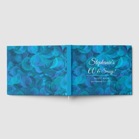 Elegant Ocean Blue 60 en Sassy Birthday Party Gastenboek (Volledig)