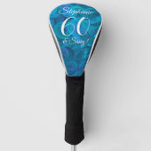 Elegant Ocean Blue 60 en Sassy Birthday Party Golfheadcover (Voorkant)