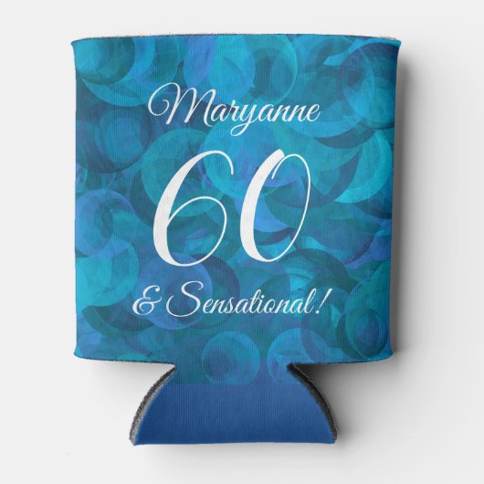 Elegant Ocean Blue 60 en Sensational Birthday Blikjeskoeler (Voorkant)