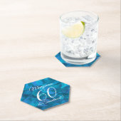 Elegant Ocean Blue 60 en Sensational Birthday Kartonnen Onderzetters (Insitu)