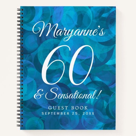 Elegant Ocean Blue 60 en Sensational Birthday Notitieboek (Voorkant)