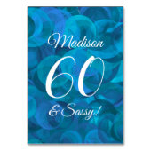 Elegant Ocean Blue 60 & Sassy Birthday Party Kaart (Achterkant)