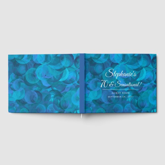 Elegant Ocean Blue 70 & Sensational Birthday Party Gastenboek (Volledig)