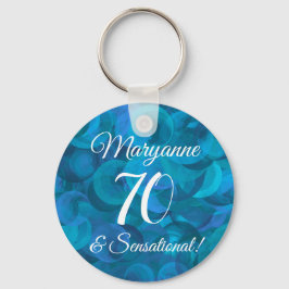 Elegant Ocean Blue 70 & Sensational Birthday Party Sleutelhanger