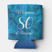 Elegant Ocean Blue 80 en Amazing Birthday Party Blikjeskoeler (Achterkant)