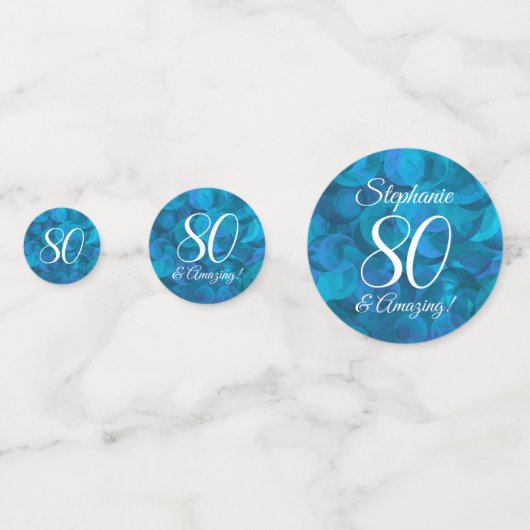 Elegant Ocean Blue 80 en Amazing Birthday Party Confetti