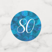 Elegant Ocean Blue 80 en Amazing Birthday Party Confetti (Kleine voorkant)