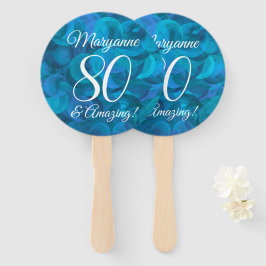 Elegant Ocean Blue 80 en Amazing Birthday Party Handwaaier