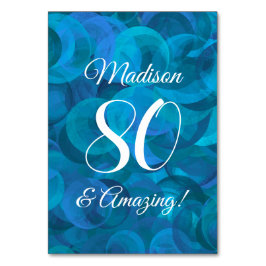 Elegant Ocean Blue 80 en Amazing Birthday Party Kaart