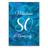 Elegant Ocean Blue 80 en Amazing Birthday Party Kaart (Achterkant)