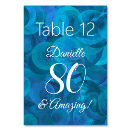 Elegant Ocean Blue 80 en Amazing Birthday Party Kaart