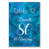 Elegant Ocean Blue 80 en Amazing Birthday Party Kaart (Voorkant)