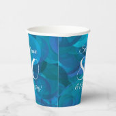 Elegant Ocean Blue 80 en Amazing Birthday Party Papieren Bekers (Rechts)