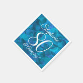 Elegant Ocean Blue 80 en Amazing Birthday Party Servet (Hoek)