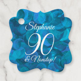 Elegant Ocean Blue 90 en Amazing Birthday Party Bedankjes Labels