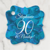 Elegant Ocean Blue 90 en Amazing Birthday Party Bedankjes Labels