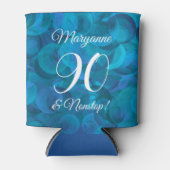 Elegant Ocean Blue 90 en Nonstop Birthday Party Blikjeskoeler (Voorkant)