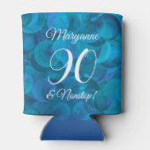 Elegant Ocean Blue 90 en Nonstop Birthday Party Blikjeskoeler (Achterkant)