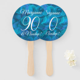 Elegant Ocean Blue 90 en Nonstop Birthday Party Handwaaier