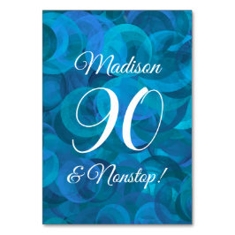 Elegant Ocean Blue 90 en Nonstop Birthday Party Kaart
