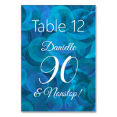 Elegant Ocean Blue 90 en Nonstop Birthday Party Kaart (Achterkant)