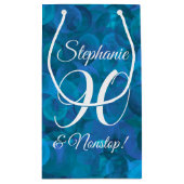 Elegant Ocean Blue 90 en Nonstop Birthday Party Klein Cadeauzakje (Achterkant)