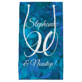 Elegant Ocean Blue 90 en Nonstop Birthday Party Klein Cadeauzakje (Voorkant)