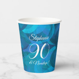 Elegant Ocean Blue 90 en Nonstop Birthday Party Papieren Bekers