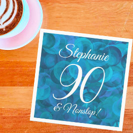 Elegant Ocean Blue 90 en Nonstop Birthday Party Servet