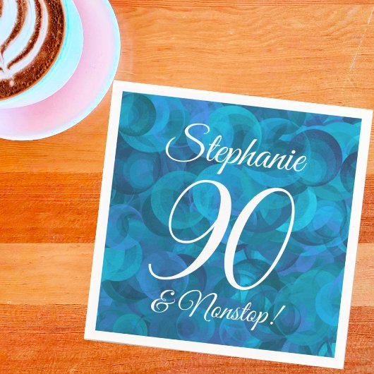 Elegant Ocean Blue 90 en Nonstop Birthday Party Servet
