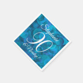 Elegant Ocean Blue 90 en Nonstop Birthday Party Servet (Hoek)