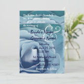 Elegant OCEAN BLUE Roos Weddenschap Kaart (Staand voorkant)