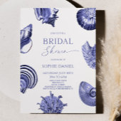 Elegant Ocean Blue Seashells Vrijgezellenfeest Kaart