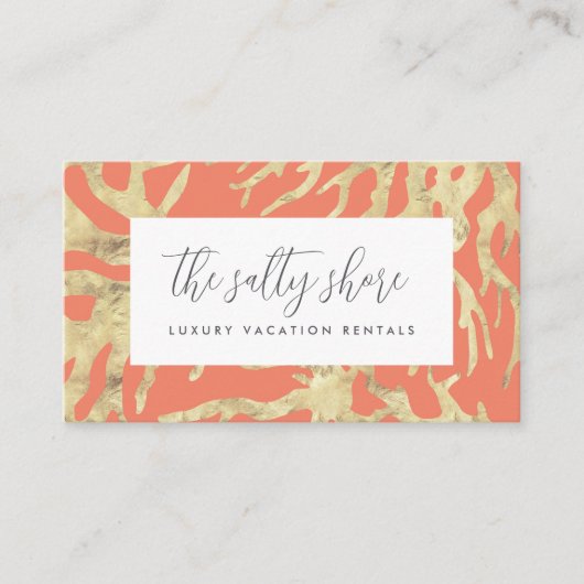 Elegant Ocean Coral Visitekaartje (Voorkant)