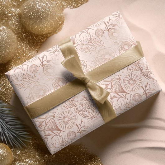 Elegant Ocean Marine Life Pattern Design Inpakpapier Vel