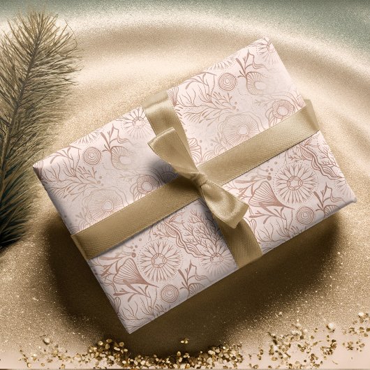 Elegant Ocean Marine Life Pattern Design Inpakpapier Vel