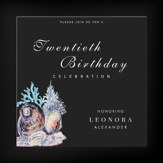 Elegant Ocean Seashell ELKE verjaardagsfeestje Kaart