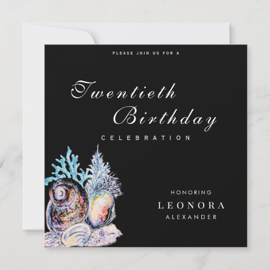 Elegant Ocean Seashell ELKE verjaardagsfeestje Kaart (Voorkant)