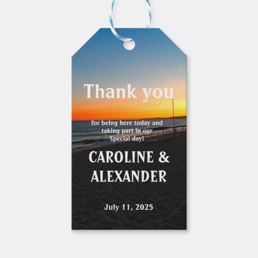 Elegant Ocean Sunset Coastal Beach Tropical Summer Cadeaulabel (Voorkant)