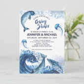 Elegant Ocean Waterverf Baby shower Kaart (Staand voorkant)
