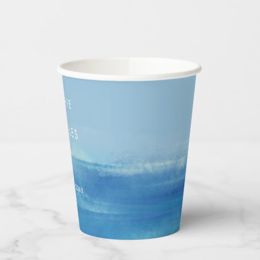 Elegant Ocean Waterverf Wedding Papieren Bekers (Links)