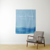 Elegant Ocean Waterverf Wedding Wandkleed (In situ)