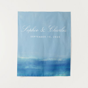 Elegant Ocean Waterverf Wedding Wandkleed