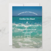 Elegant Ocean Waves Beach Summer Nautical Wedding Kaart (Voorkant)