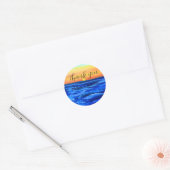 Elegant Ocean Waves Beach Zee Destination Wedding Ronde Sticker (Envelop)