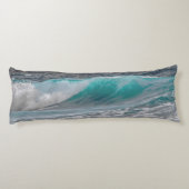 Elegant Ocean Waves Blue Water Serene Bedding Lichaamskussen (Achterkant)
