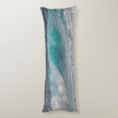 Elegant Ocean Waves Blue Water Serene Bedding Lichaamskussen (Achterkant (Verticaal))