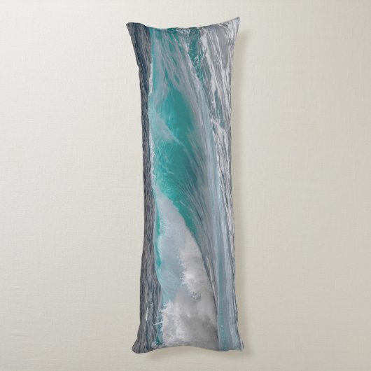 Elegant Ocean Waves Blue Water Serene Bedding Lichaamskussen (Achterkant (Verticaal))